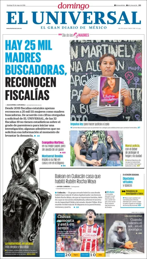 Portada de El Universal