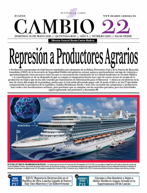 Portada de Diario Cambio 22 (contraportada)