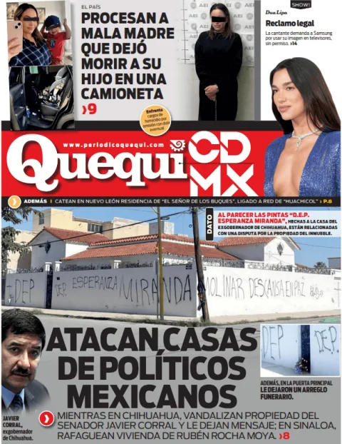 Portada de Quequi CDMX (contraportada) del lunes, 11 de mayo de 2026