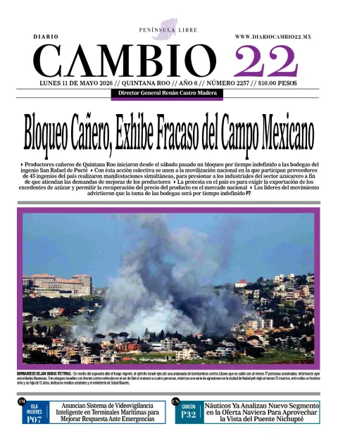 Portada de Diario Cambio 22 (portada) del lunes, 11 de mayo de 2026