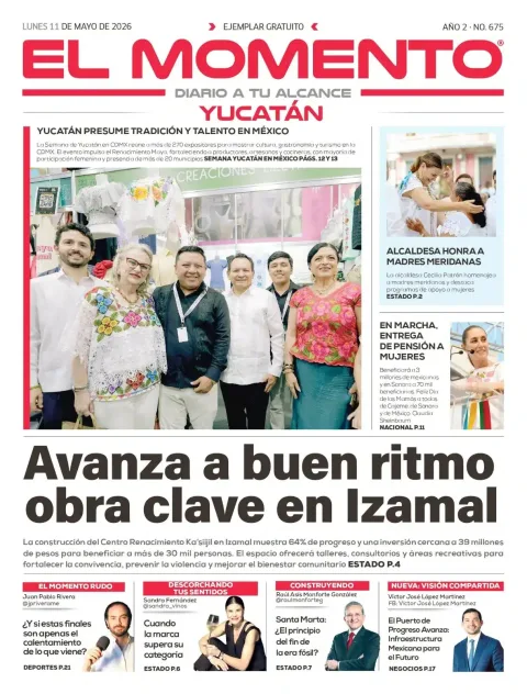 Portada de El Momento Yucatan del lunes, 11 de mayo de 2026