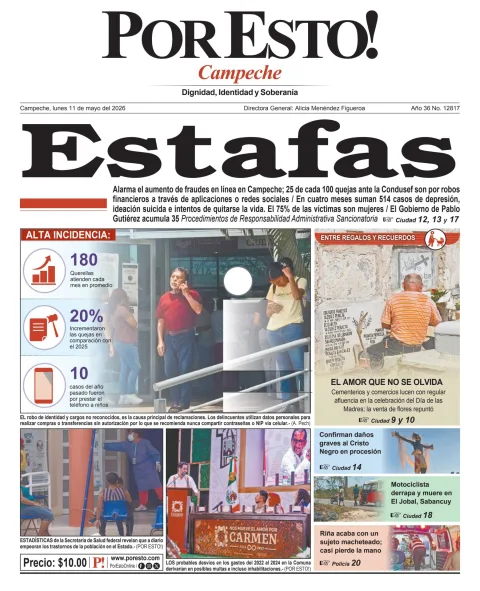 Portada de Por Esto (campeche) del 2026-05-11