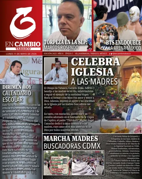 Portada de En Cambio - Tabasco (portada) del lunes, 11 de mayo de 2026