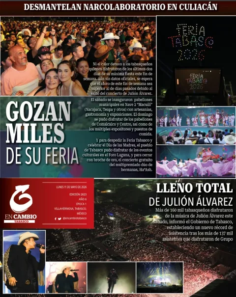 Portada de En Cambio - Tabasco (contraportada) del lunes, 11 de mayo de 2026