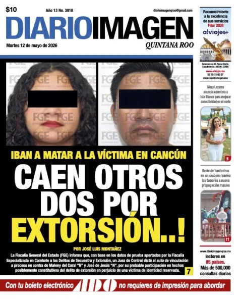 Portada de Diario Imagen Quintana Roo del martes, 12 de mayo de 2026