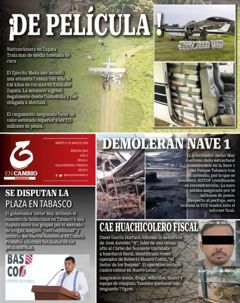 Portada de En Cambio - Tabasco (contraportada) del martes, 12 de mayo de 2026