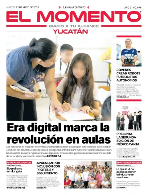 Portada de El Momento Yucatan del martes, 12 de mayo de 2026