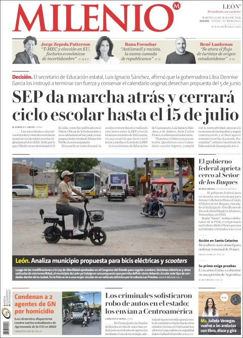 Portada de Milenio Leon del martes, 12 de mayo de 2026