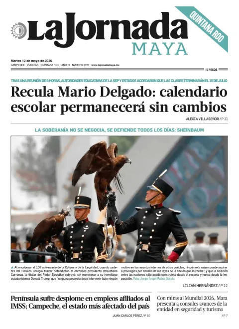 Portada de La Jornada Maya Quintana Roo del martes, 12 de mayo de 2026
