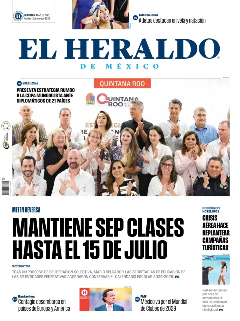 Portada de El Heraldo de Mexico - Quintana Roo