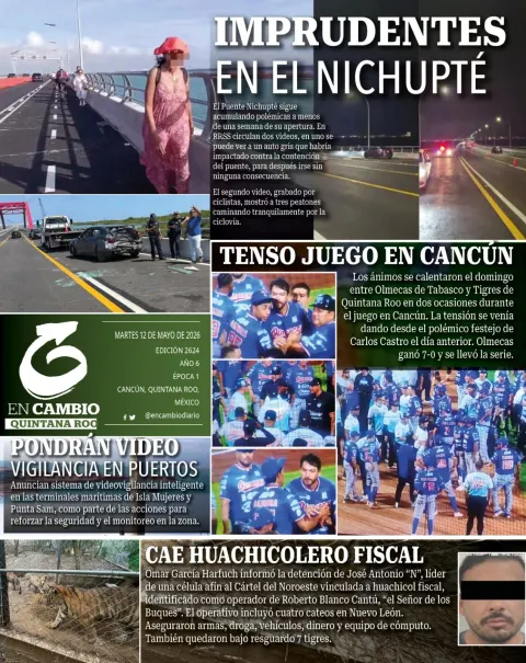 Portada de En Cambio - Quintana Roo (contraportada) del martes, 12 de mayo de 2026