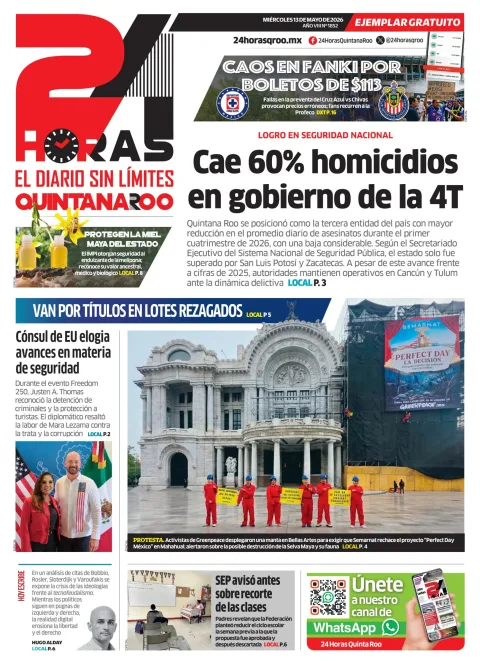 Portada de 24 Horas Quintana Roo