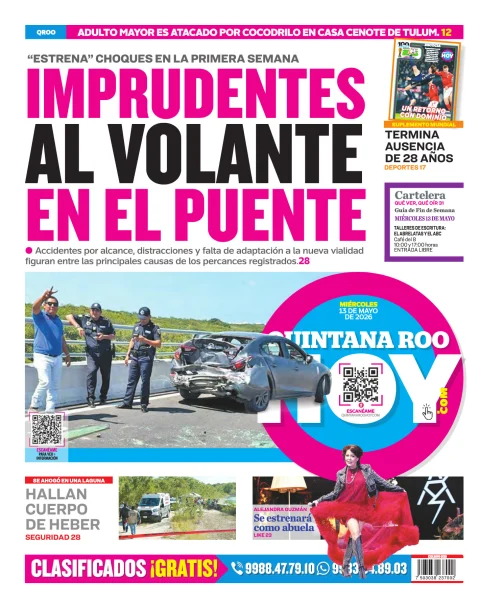 Portada de Quintana Roo Hoy (contraportada)