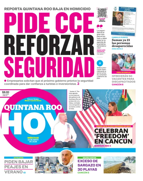 Portada de Quintana Roo Hoy (portada)