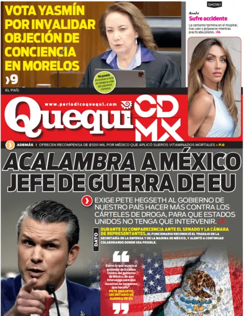 Portada de Quequi CDMX (contraportada) del miércoles, 13 de mayo de 2026