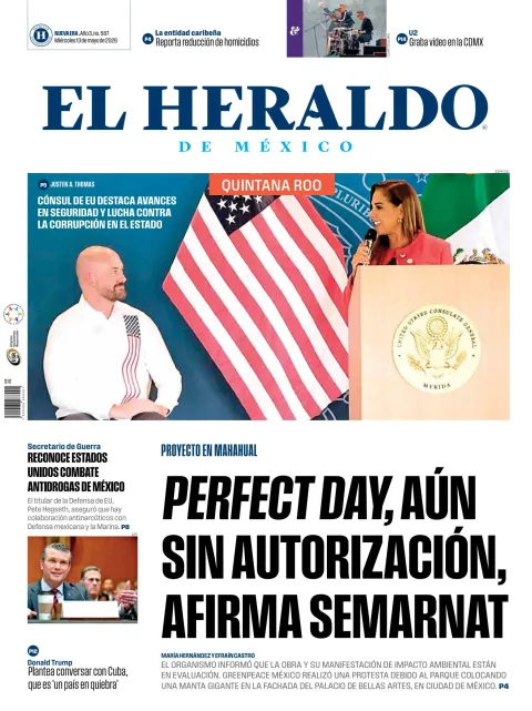 Portada de El Heraldo de Mexico - Quintana Roo