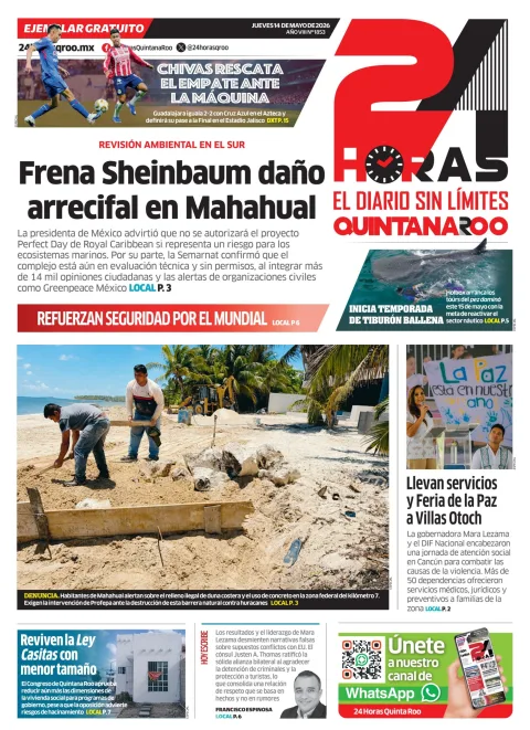 Portada de 24 Horas Quintana Roo