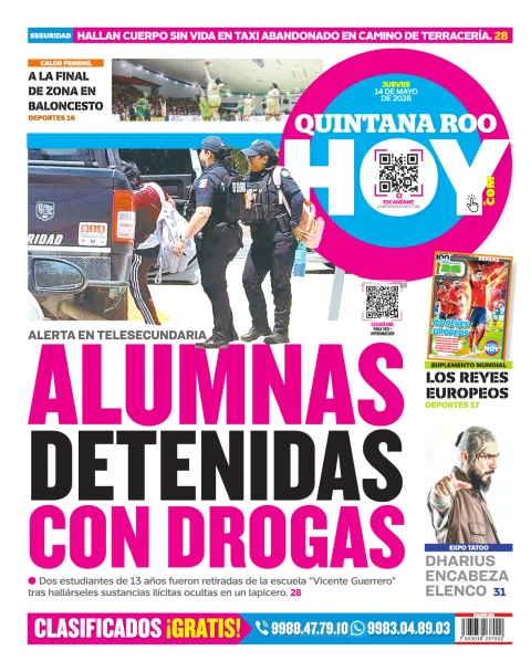 Portada de Quintana Roo Hoy (contraportada)