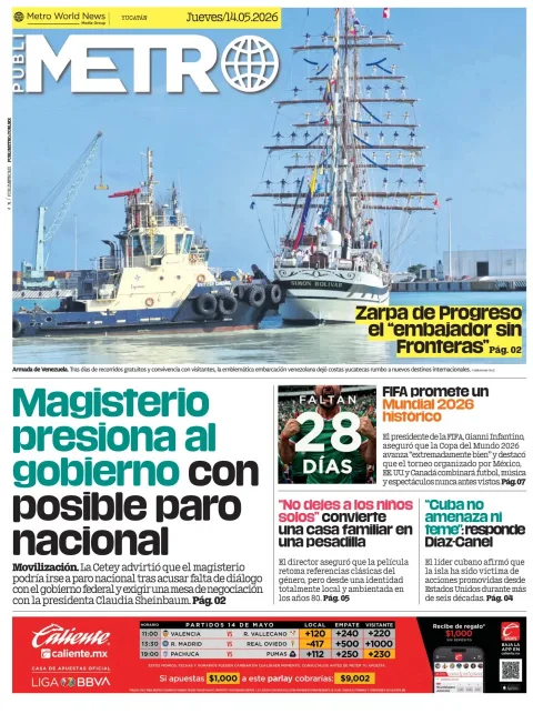 Portada de Publimetro Merida del jueves, 14 de mayo de 2026