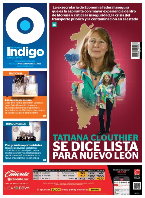 Portada de Reporte Indigo Monterrey del jueves, 14 de mayo de 2026