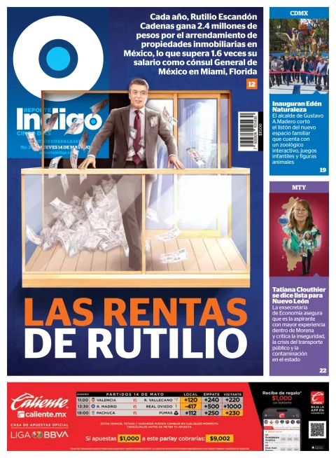 Portada de Reporte Indigo Guadalajara del jueves, 14 de mayo de 2026
