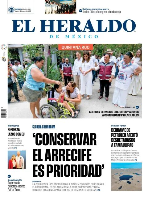 Portada de El Heraldo de Mexico - Quintana Roo