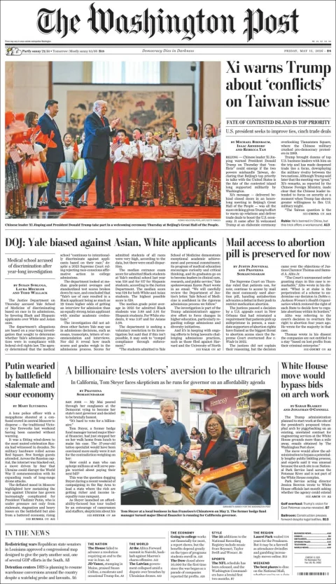 Portada de The Washington Post