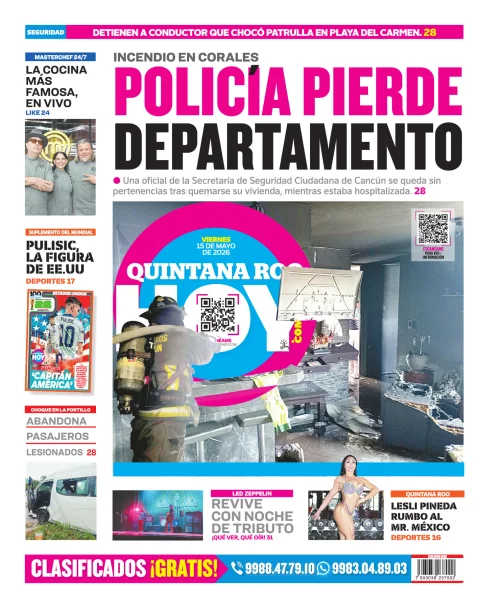 Portada de Quintana Roo Hoy (contraportada)