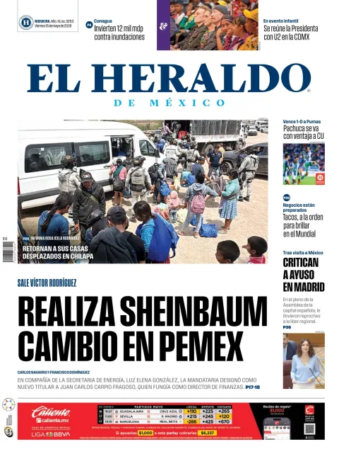 Portada de El Heraldo de Mexico
