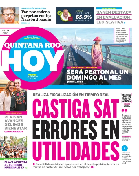 Portada de Quintana Roo Hoy (portada)