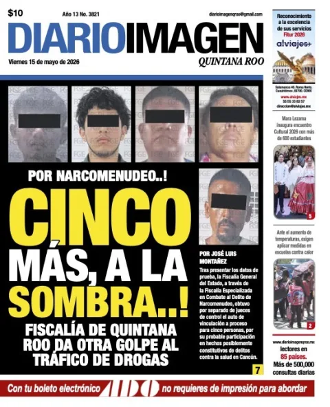 Portada de Diario Imagen Quintana Roo del viernes, 15 de mayo de 2026