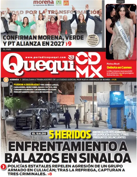 Portada de Quequi CDMX (contraportada) del viernes, 15 de mayo de 2026