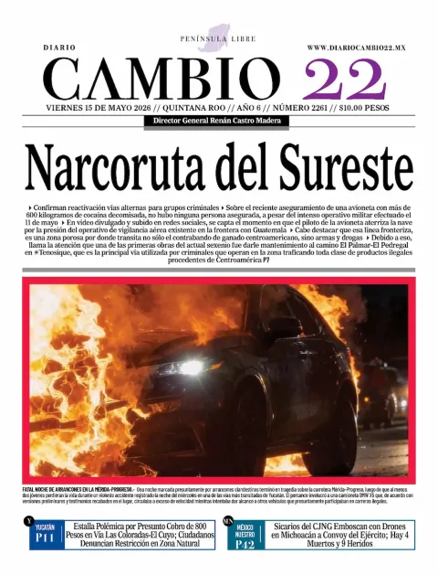 Portada de Diario Cambio 22 (contraportada) del viernes, 15 de mayo de 2026