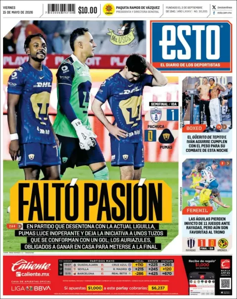 Portada de Esto del viernes, 15 de mayo de 2026