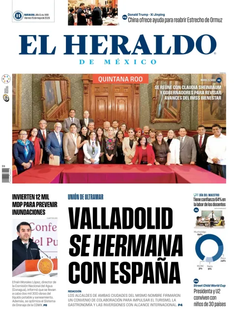 Portada de El Heraldo de Mexico - Quintana Roo