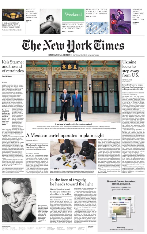 Portada de The New York Times (international)