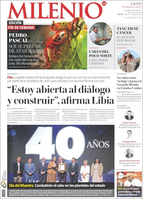 Portada de Milenio Leon del sábado, 16 de mayo de 2026