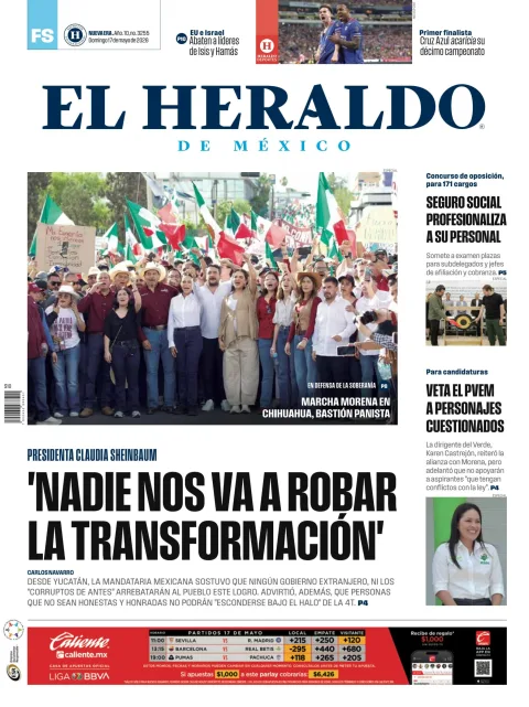 Portada de El Heraldo de Mexico