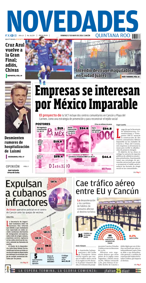 Portada de Novedades Quintana Roo