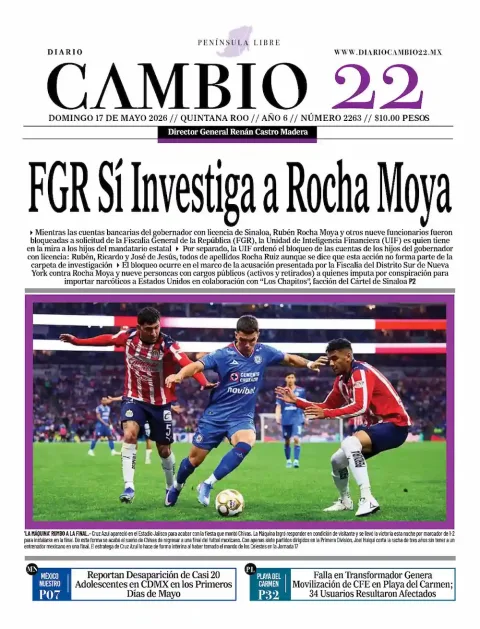 Portada de Diario Cambio 22 (contraportada)