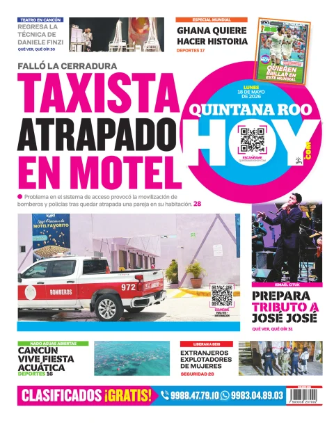 Portada de Quintana Roo Hoy (contraportada)
