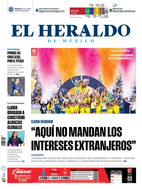 Portada de El Heraldo de Mexico