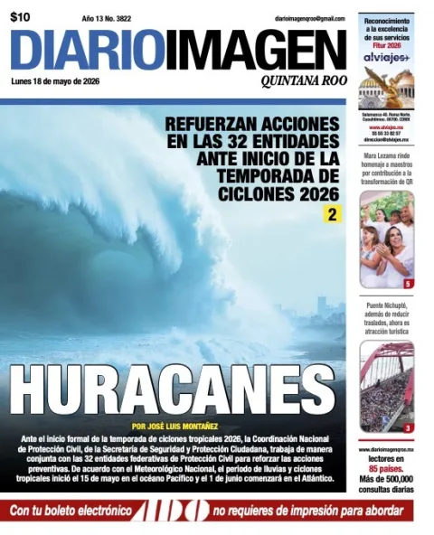 Portada de Diario Imagen Quintana Roo del lunes, 18 de mayo de 2026