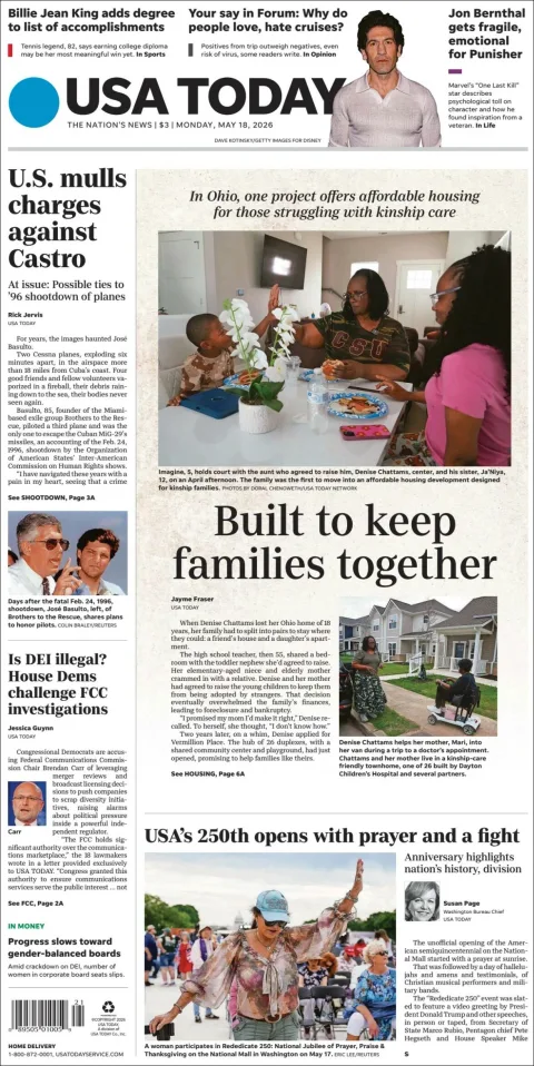 Portada de Usa Today