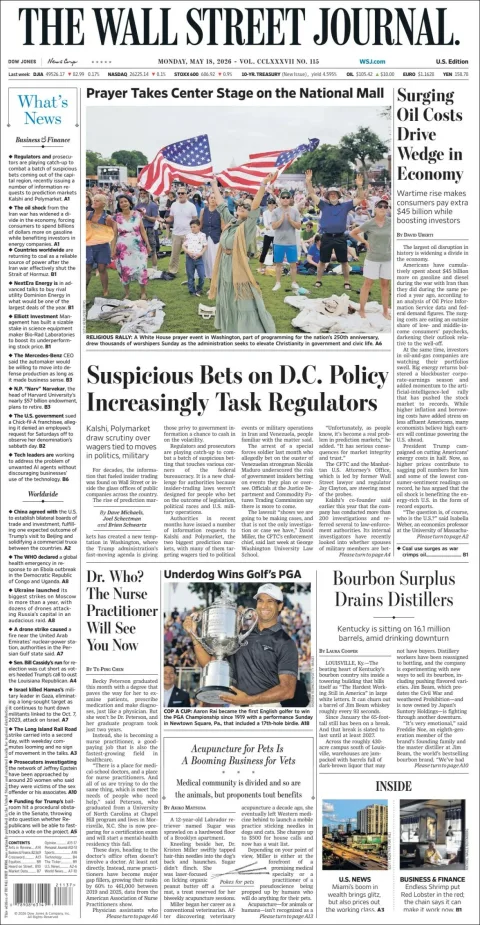 Portada de The Wall Street Journal