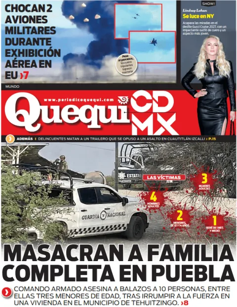 Portada de Quequi CDMX (contraportada) del lunes, 18 de mayo de 2026