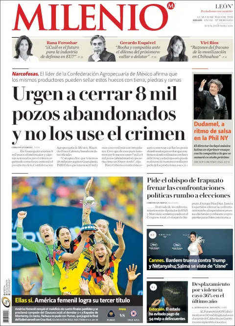 Portada de Milenio Leon del lunes, 18 de mayo de 2026