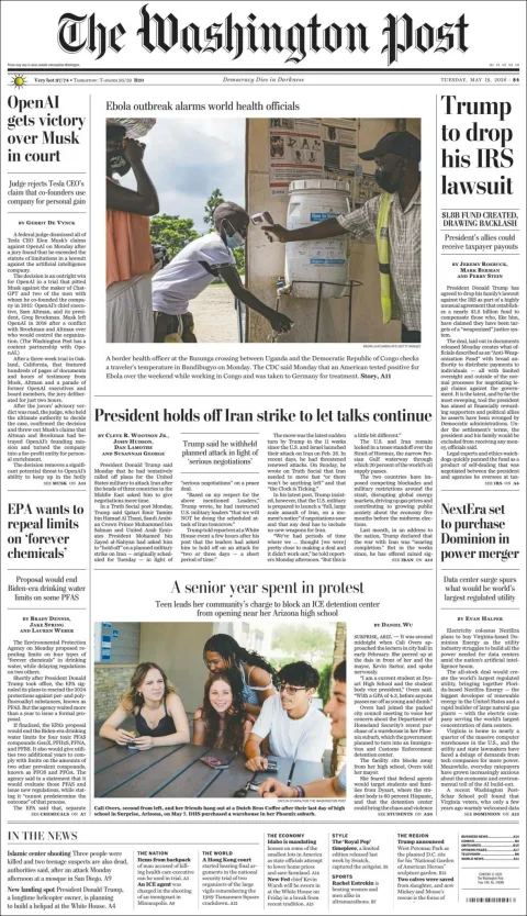 Portada de The Washington Post