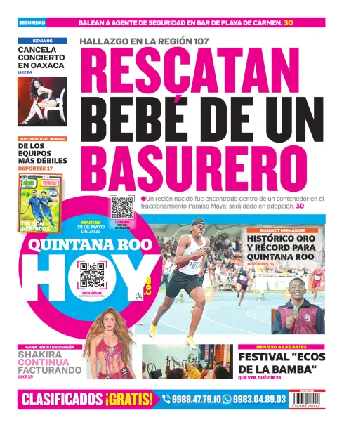 Portada de Quintana Roo Hoy (contraportada)