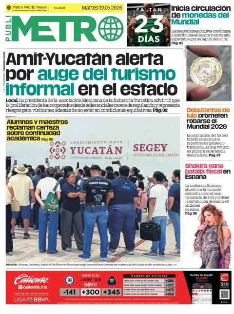 Portada de Publimetro Merida del martes, 19 de mayo de 2026